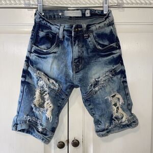 Evolution‎ In Design Jean Shorts Girls 8 Blue Distressed Stretchy Grunge